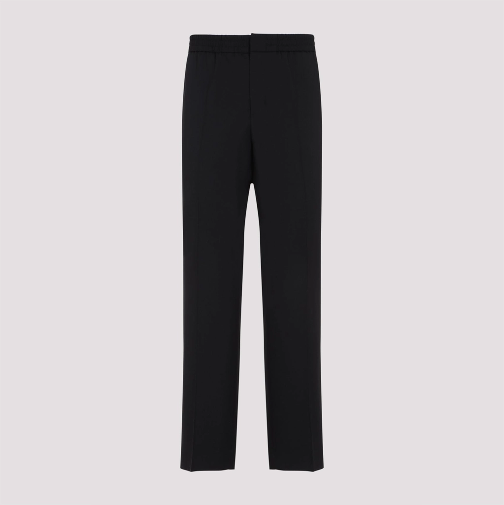 AMI Paris Back Classic Elasticated Waist Virgin Wool Pants-Uomo
